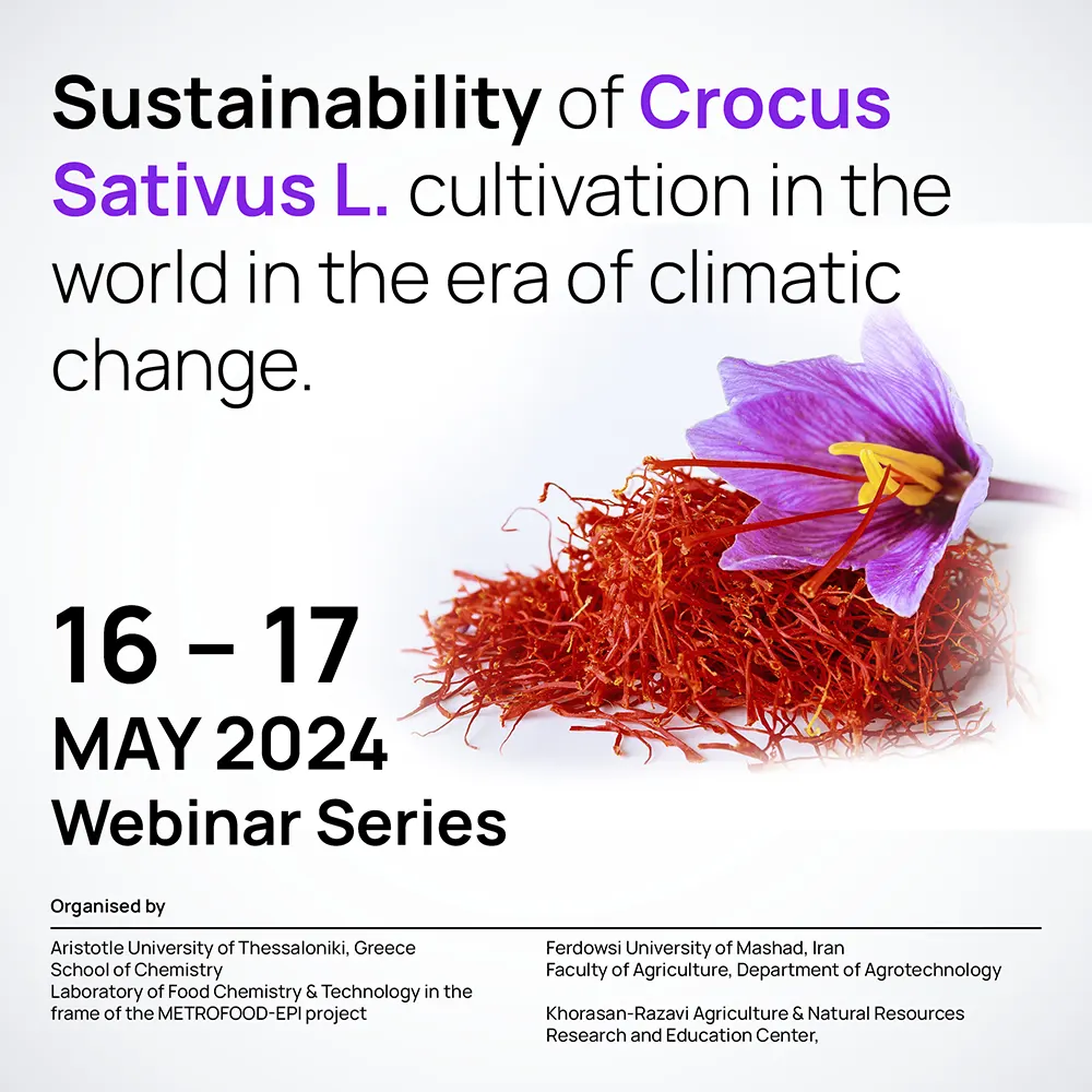 Read more about the article May 2024 Webinar: Sustainability of Crocus sativus L. Cultivation in the World in the Era of Climatic Change